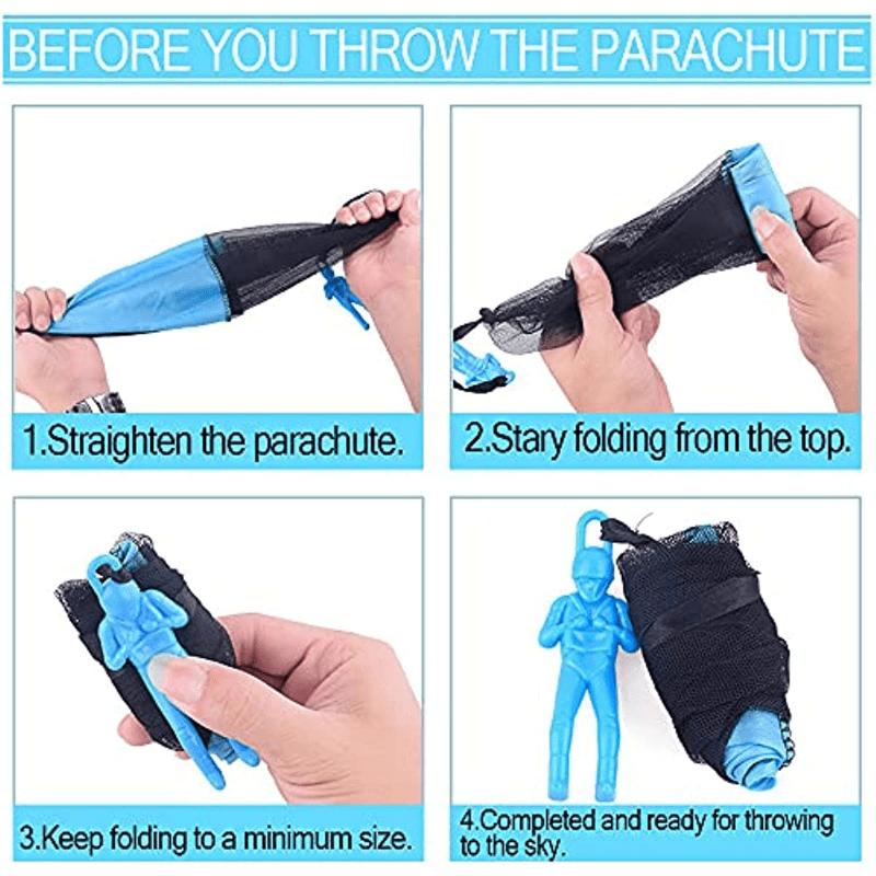 Hand Throwing Parachute Toy Set with Soldiers, No Battery Required Outdoor Flying Toy, Perfect Party Gift, Durable Design