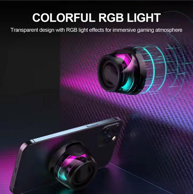 Magnetic Mini Bluetooth Speaker, 5W mini Speakers Wireless with Bluetooth 5.3, RGB Light, Game Mode, 7H Playtime, Portable Phone Stand for iPhone, Travel, Golf Cart - Black