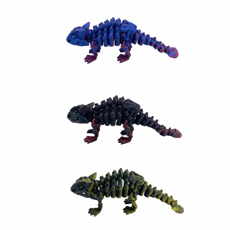 3D Printed Dinosaur World Set with Movable Ankylosaurus, Perfect for Home Decor, Office Desk Ornament, Holiday Party Decoration Dinosaur Figurine