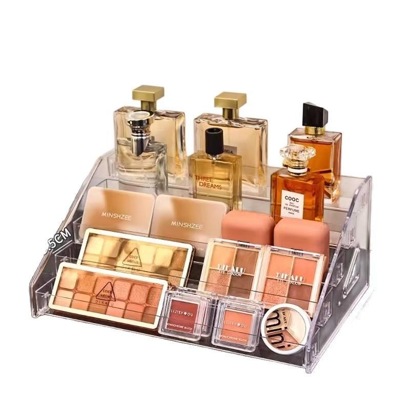 5 Layer Multi-Layer Perfume and Cosmetic Storage Box, Makeup Organizer Box, Beauty Organizer Box, Staircase Rack Organizer for Vanity Table, Bathroom Countertop, Space-Saving Design, Multifunctional Storage Solution, Cosmetics Organizer Storage