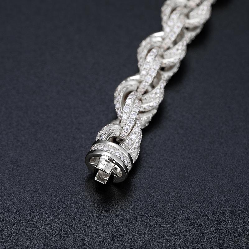 【#N100】8mm 18K Gold-Plated Chain Necklace with Lab-Grown Moissanite S925 Sterling Silver Synthetic Moissanite Necklace for Women Men Hip Hop Jewelry Gift