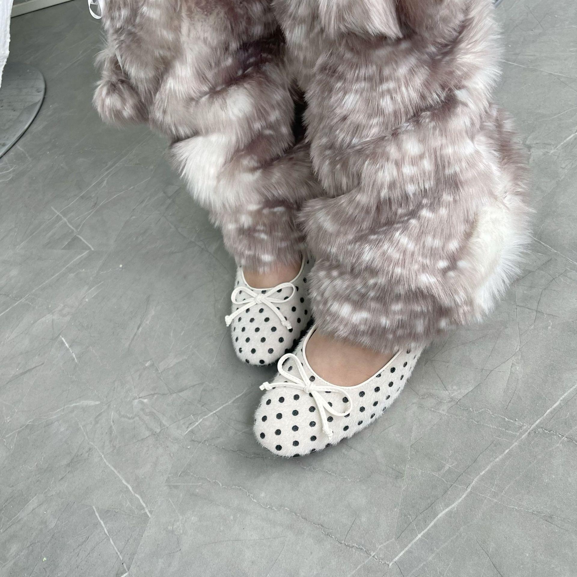 Winter Faux Fur Plush Reindeer Leg Warmers Kawaii Furry Boots Socks Cover Gothic Punk  High Boots Socks Performance Costume