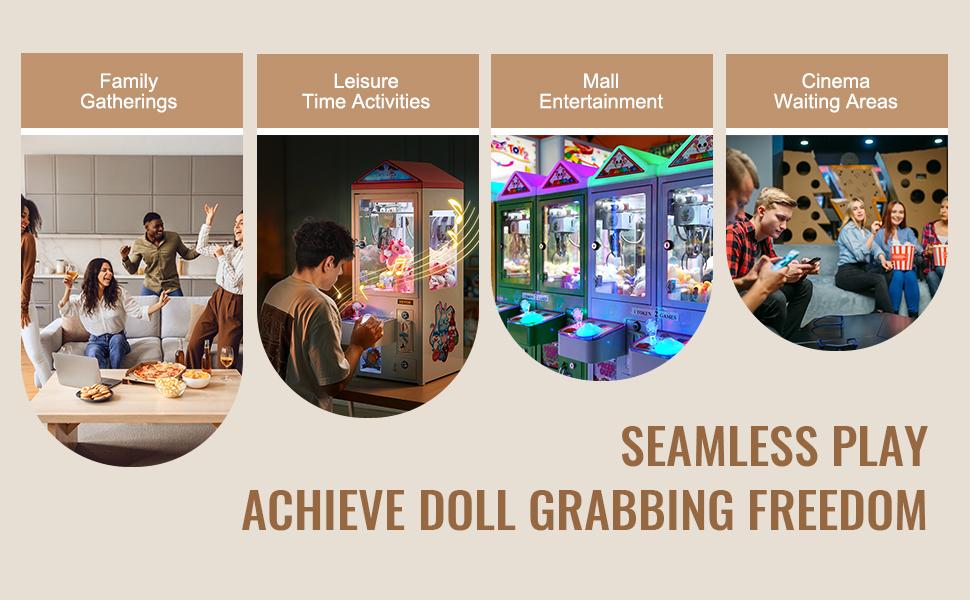 VEVOR Claw Machine, 0-3 Jaw Diameter 0-5 Jaw lifting, Crane Prize Grabber Commercial Arcade Game Toys, Cool Fun Grab-And-Win Machine w/ Light and Sound, Dispenser Vending Toy For Kids, Boys Girls