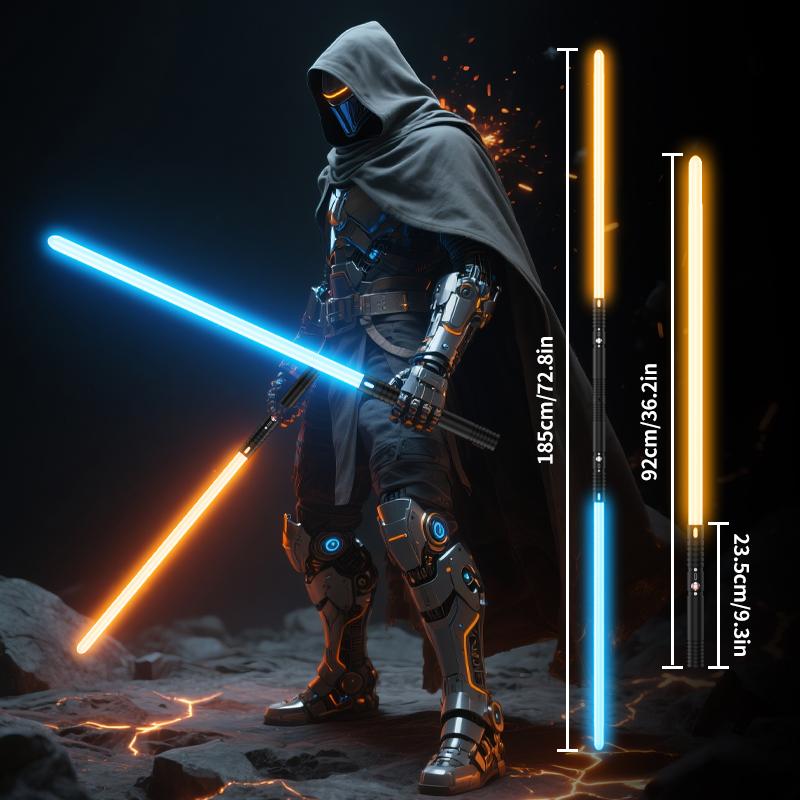 MAMXUAN,2 in 1 Double Edged Lightsaber, 20colours 2 Counts Rechargeable Toy Lightsaber with Changing LED Light, Decorative Light for Party, Gift for Friend，lightsaber for adult