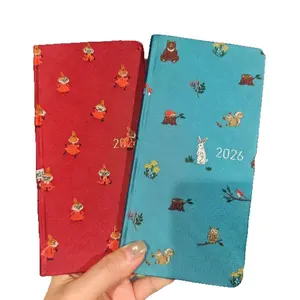 Japanese Style Rum Forest Cloth Cover Notebook - Vintage Retro Aesthetic Pocket-Size Journal, Fabric-Covered Daily Diary Notepad, Portable Mini Stationery for Students, Ideal for Journaling & Notebook for Journaling Use