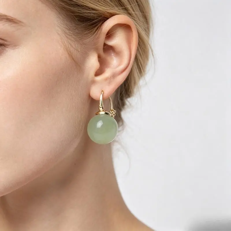 Set of 2 Hypoallergenic Jade Green Inspired Buckle Bag Charms Minimalist Elegant Lightweight Jewelry for Women Daily Wear & Gifting