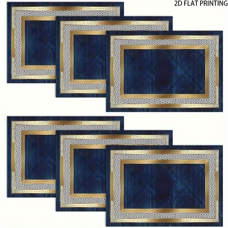 2D flat printing, 2-piece/4-piece/6-piece/8-piece geometric pattern series decorative placemats, placemats - suitable for dining tables and coffee tables, brand new high-quality placemats, heat-resistant mats
