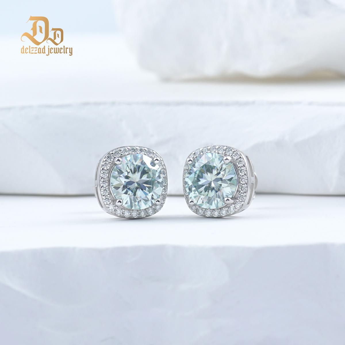 Delzzad Colored Halo Square Stud Earrings Synthetic Moissanite Earrings S925 Studs For Men Women Birthday Anniversary Mother's Day Christmas Gifts Delzzad Colored Halo Square Stud Earrings Synthetic Moissanite Earrings S925 Studs For Men Women Birthday Anniversary Mother's Day Christmas Gifts
