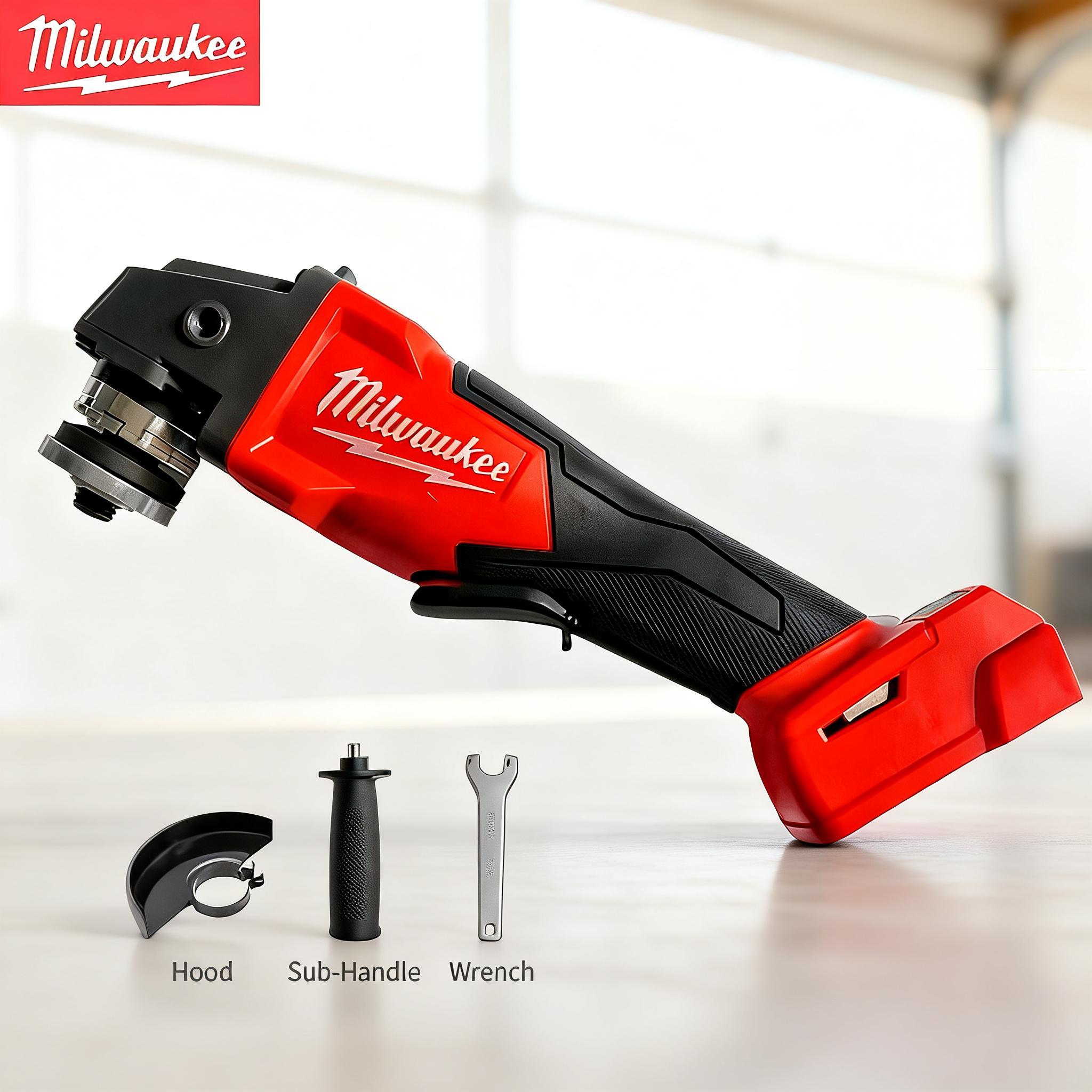 Milwaukee M18 125mm Power Brushless  Angle grinder Electric Cordless Polishing 4 Gears Variable Speed Cutting Power Tools car home cut machine