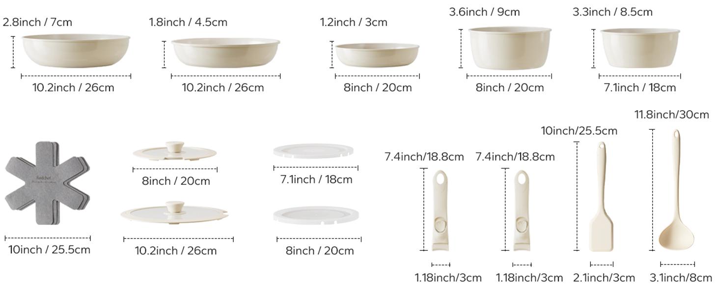 【New Year Sale】Transform Your Kitchen! Redchef 5pcs Nonstick Ceramic Cookware Detachable Handles, Oven Safe, PFAS PFOA&PTFE Free,Toxin-Free! 【New Year Sale】Transform Your Kitchen! Redchef 5pcs Nonstick Ceramic Cookware Detachable Handles, Oven Safe, PFAS PFOA&PTFE Free,Toxin-Free!