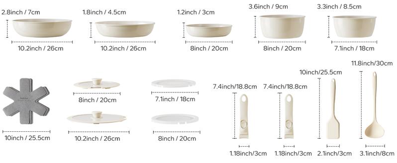 【New Year Sale】Transform Your Kitchen! Redchef 5pcs Nonstick Ceramic Cookware Detachable Handles, Oven Safe, PFAS PFOA&PTFE Free,Toxin-Free! 【New Year Sale】Transform Your Kitchen! Redchef 5pcs Nonstick Ceramic Cookware Detachable Handles, Oven Safe, PFAS PFOA&PTFE Free,Toxin-Free!