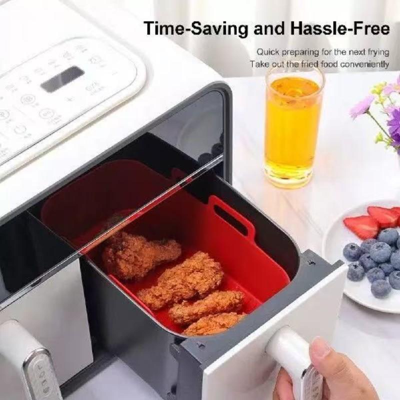 Suitable for NINJA DZ201&DZ401&AF300&AF400 Rectangle Air Fryer Silicone Pot, Reusable Air Fryers Liners, Oven Baking Tray, Household Kitchen Air Fryer Accessories