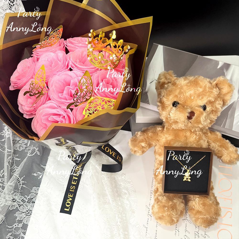 Glitter Rose Bouquet, 1 Count Eternal Artificial Rose Bouquet with No Assembly Required, Romantic Valentine's Day, Wedding, Anniversary and Engagement Gift, Glitter Rose Birthday and Christmas Gift, Artificial Roses Bouquet #TOP PICKS