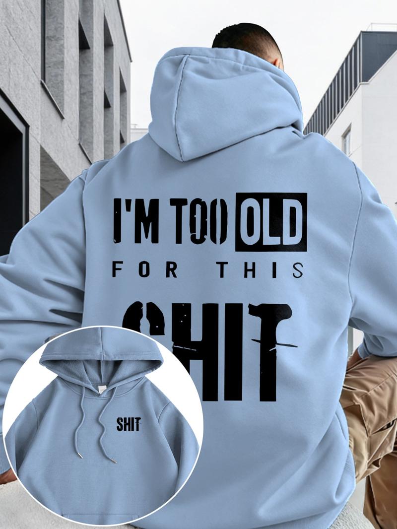 Men's Fall Winter Hooded Sweatshirt, Emotion Style Print, Casual Fitted Design, Drawstring Pocket, Warm Multi-Color Options