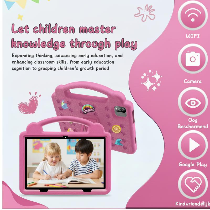 The new learning  gift for children 10.1-inch Android OS with Protective EVA   WiFi Bluetooth Gift for Children Learning System Quad Core Educational pritom educativa parental control  rom   de colores   entertainment dual camera