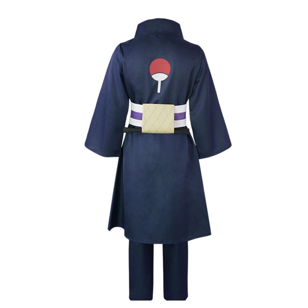 Uchiha Obito Cosplay Costume with Mask Uchiha Clan Battle Outfit Halloween Anime Expo Attire Men's High-Collar Ninja Robe Set