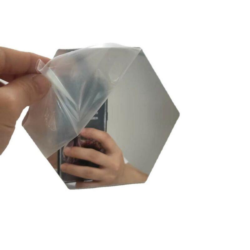 12Pcs Hexagon Acrylic Mirror Wall Stickers, 3D Self-Adhesive DIY Hexagonal Mirror Wall Decals, Modern Minimalist Nordic Style Shatterproof Wall Art Decor for Living Room Bedroom, Make Room Look Bigger, Easy Install