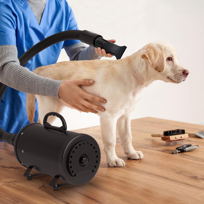 NOVA Dog Hair Dryer 2400W Professional Pet Grooming Dryer Adjustable Speed W/4 Nozzles