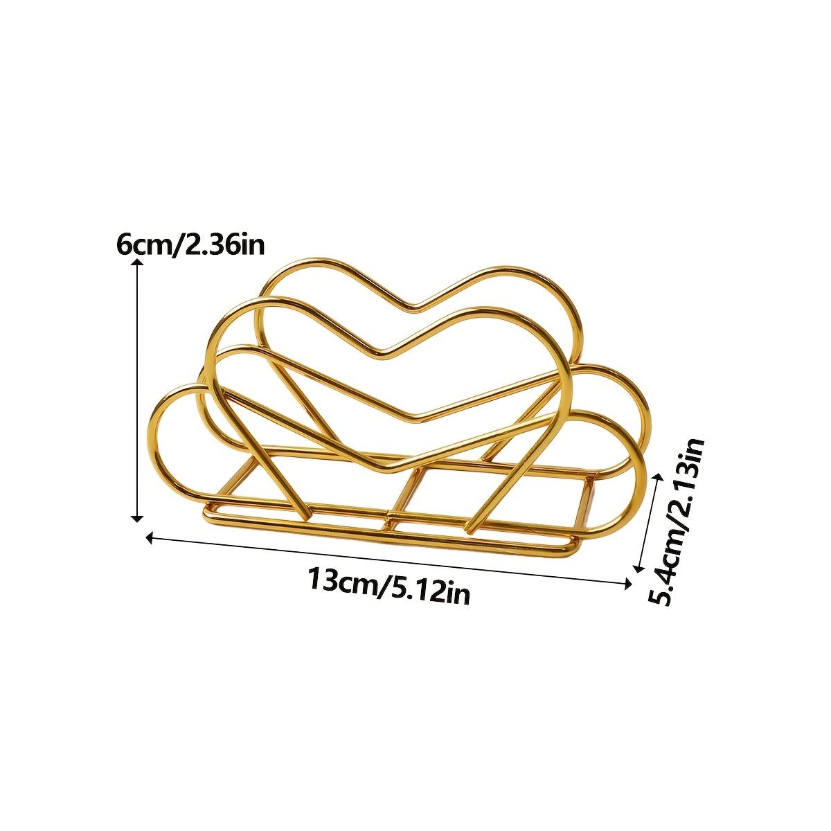 Decorative Metal Napkin Holder, Heart & Round Hollow-Out Tissue Stand, Vertical Paper Towel Organizer for Kitchen Counter, Dining Table, Restaurant & Café, Stylish Desktop Decor