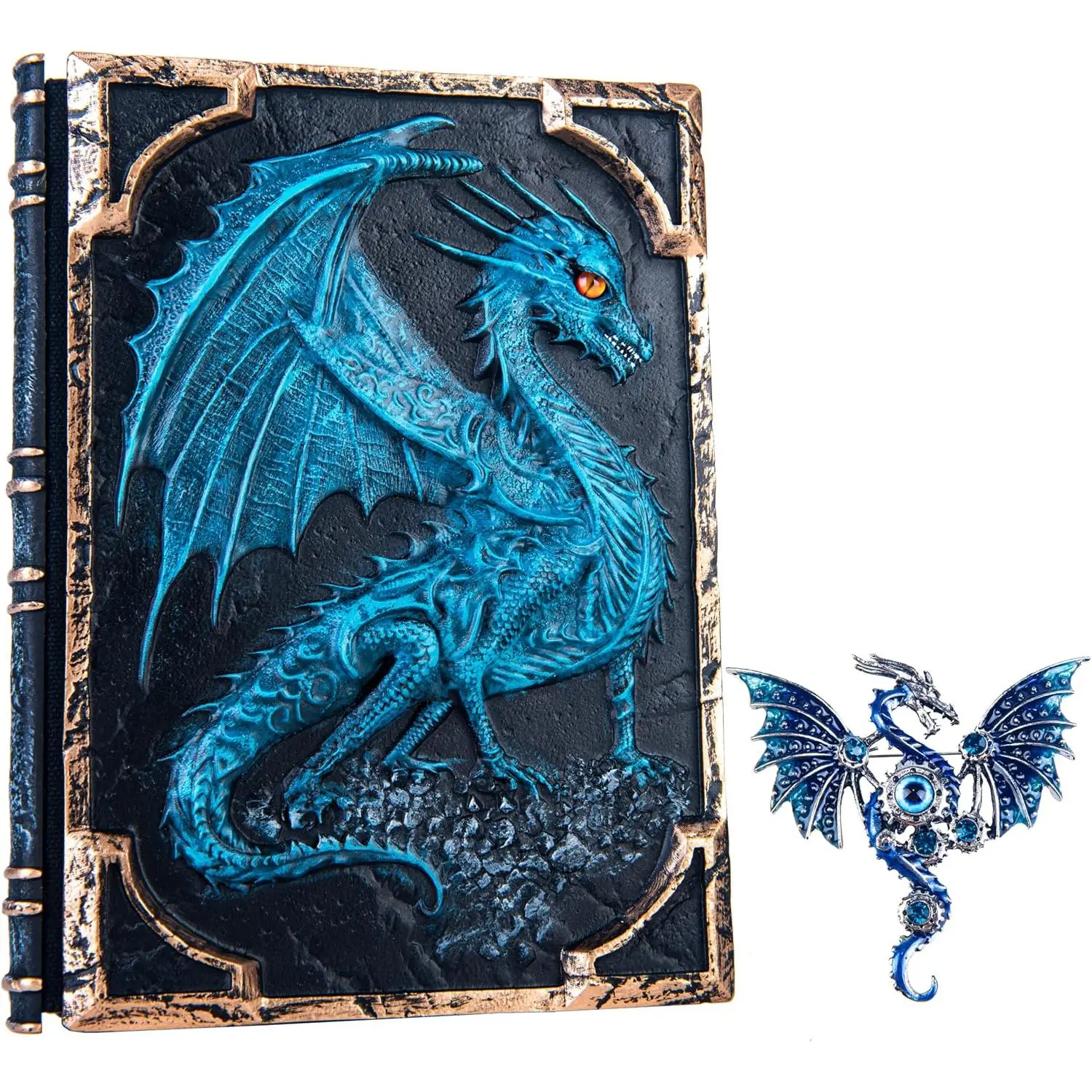 Blue with Brooch