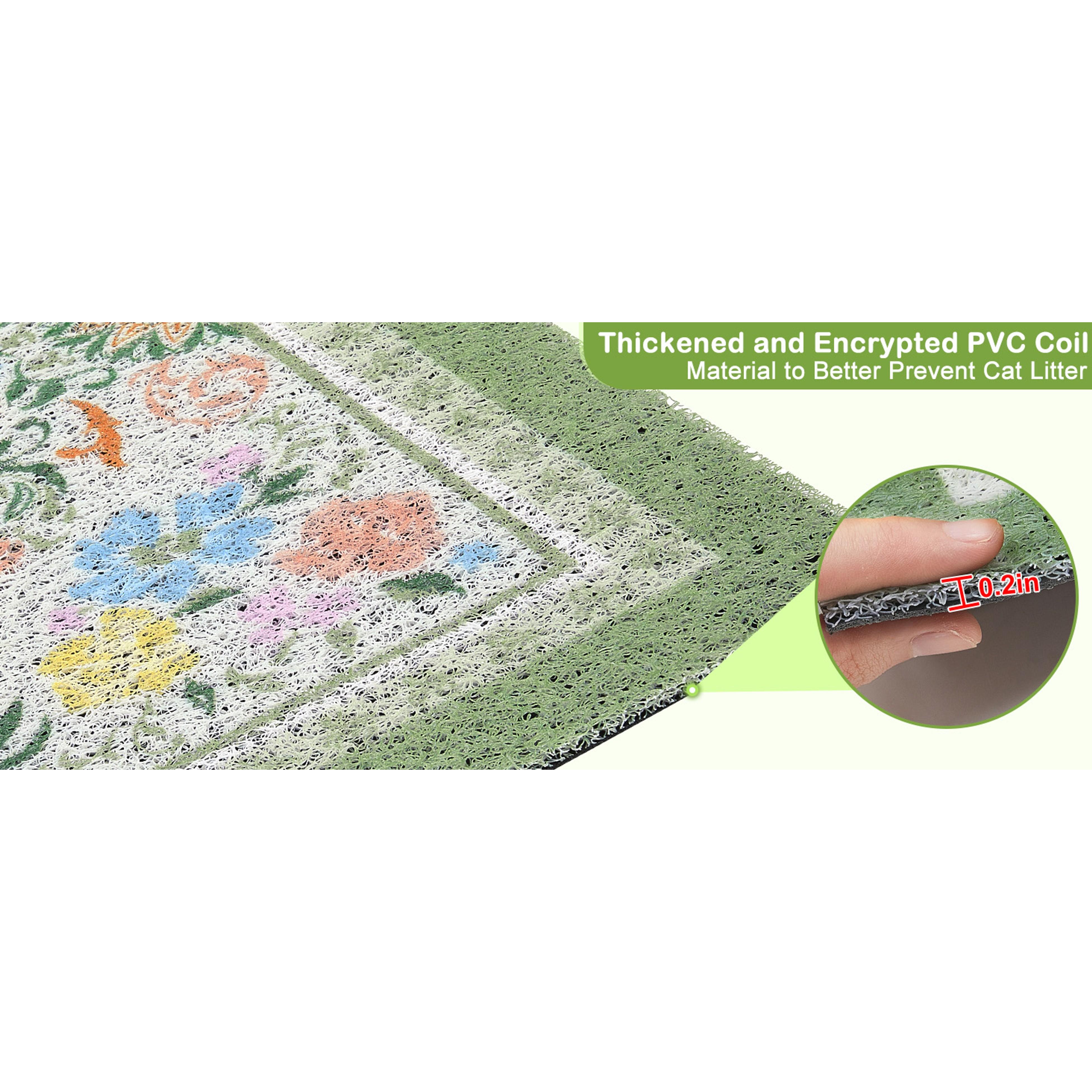 Cat Litter Mat with Non-Slip Bottom Litter Box Mat 33"X22" Litter Trapping Mat Easy to Clean Washable Cat Food Mat for Kitty
