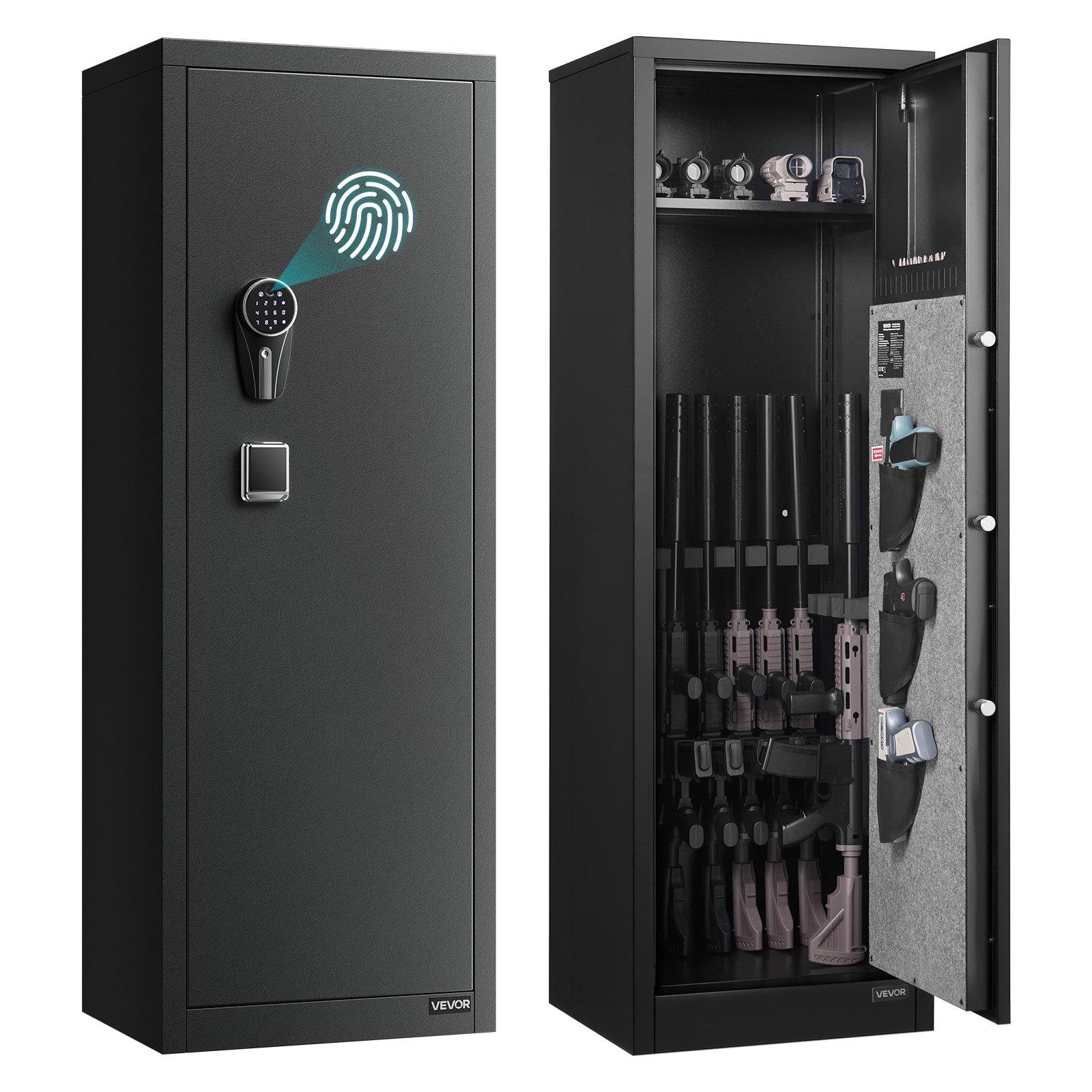 fathersdaygift  VEVOR 8-10 Gun Safe, Long Gun Cabinet for Rifles and Pistols, Quick Access Rifle Safe with 3 Pistol Pockets and Adjustable Racks, Large Digital Cabinet with Fingerprint and Password Lock