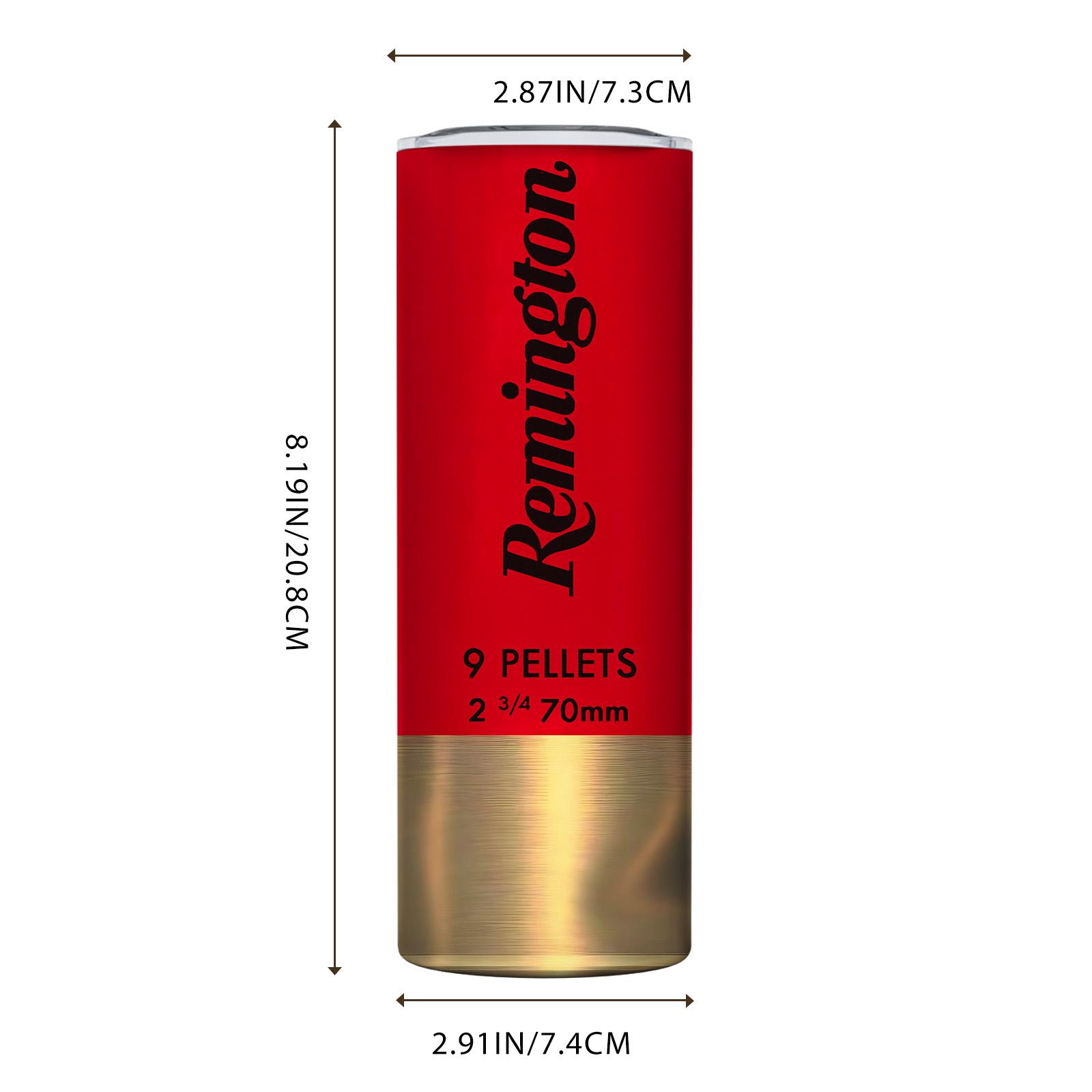 1pc 12 Gauge Shotgun Shell Style Stainless Steel Tumbler, 16 Designs Available, with Lid and Straw, Hunting Gift for Men, Outdoor Sports Insulated Mug, Insulated Travel Drinkware, Christmas, water bottles, thermos