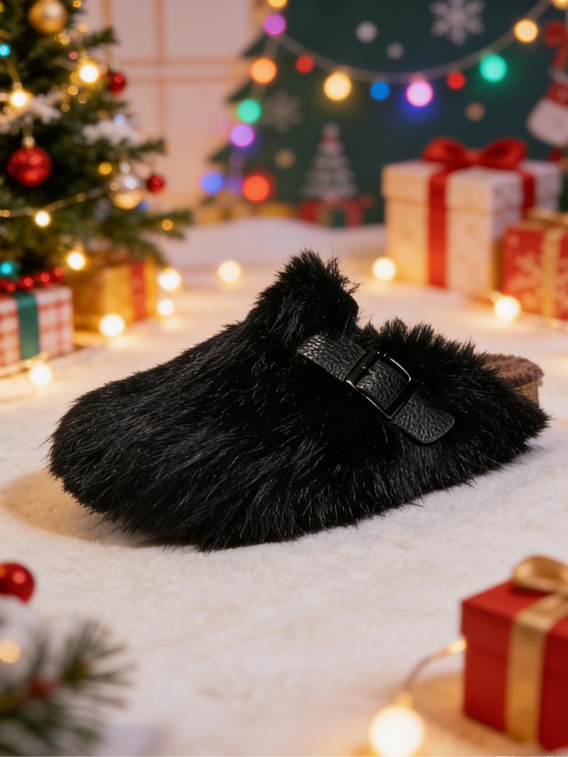Unisex Warm Casual Soft Slippers, Casual Fashion High-Quality Faux Fur Anti-Slip Outdoor Shoes, Perfect Gift