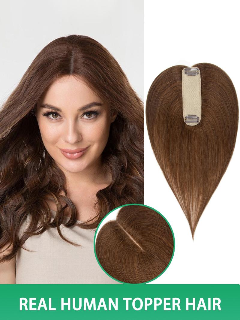 No Bangs Topper Human Hair Extension Sheets, 4x13 Invisible Breathable Inner Net, Options, Human Hair Straight, Natural Look, Comfortable Fit