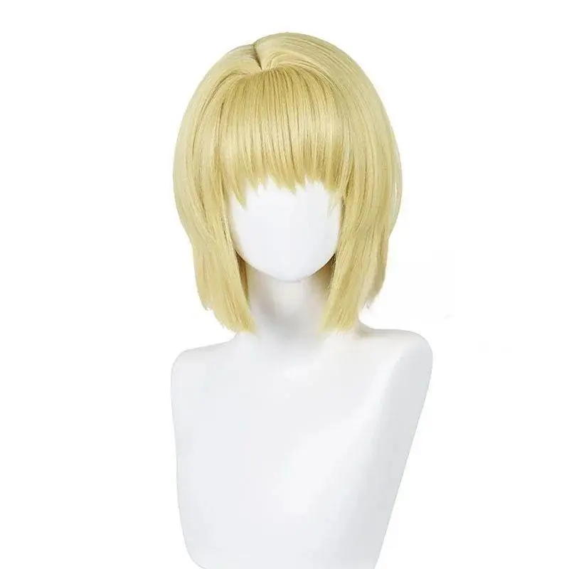 Hunter Hunter HXH Kurapika Kurta Cosplay Wig Short Black Hair Anime Halloween Costume Party Mens Wigs with Bangs