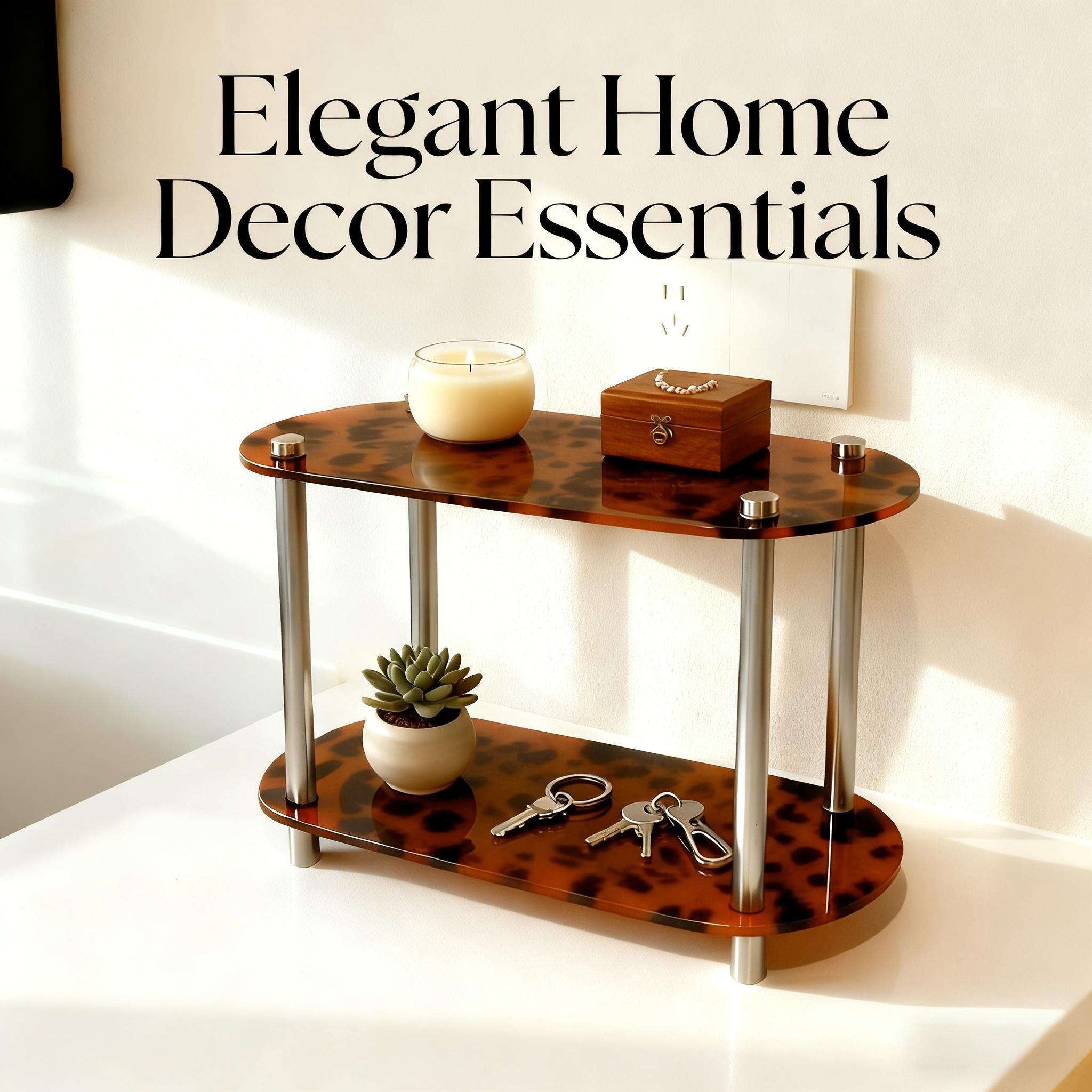 Tortoiseshell Acrylic Two-Tier Shelf, Vintage Perfume Organizer, Bathroom Countertop Tray, Desktop Coffee Cup Holder