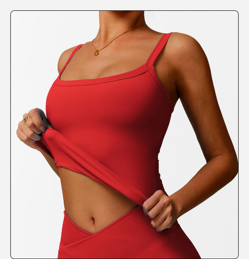 2025 Summer Women's Yoga Tank Top - Racerback Sleeveless Workout Shirt with Built-in Bra | 4-Way Stretch, Quick Dry & Breathable for Hot Yoga, Gym | TikTok Viral Fitness Apparel