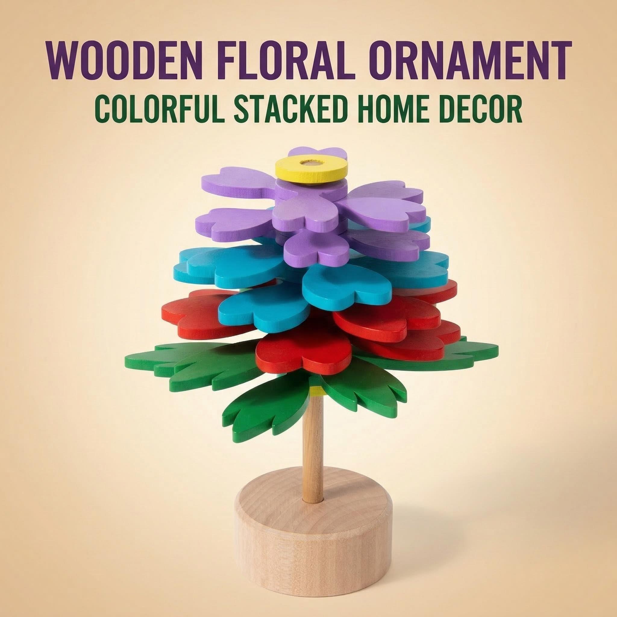 Creative Stress Relief Spiral Flower, Style Home Decor, Multicolor Wooden Craft, Visual Feast, Explore Wooden Flowers Magic