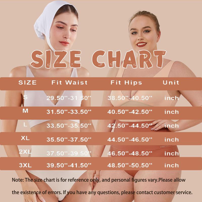 FINETOO Unite Store 4PCS Women's High-Waisted Underwear Spandex Bikini Seamless Panties Nylon Brief Basic Lingerie S-3XL Minimalist Elastic Tummy-Tuck