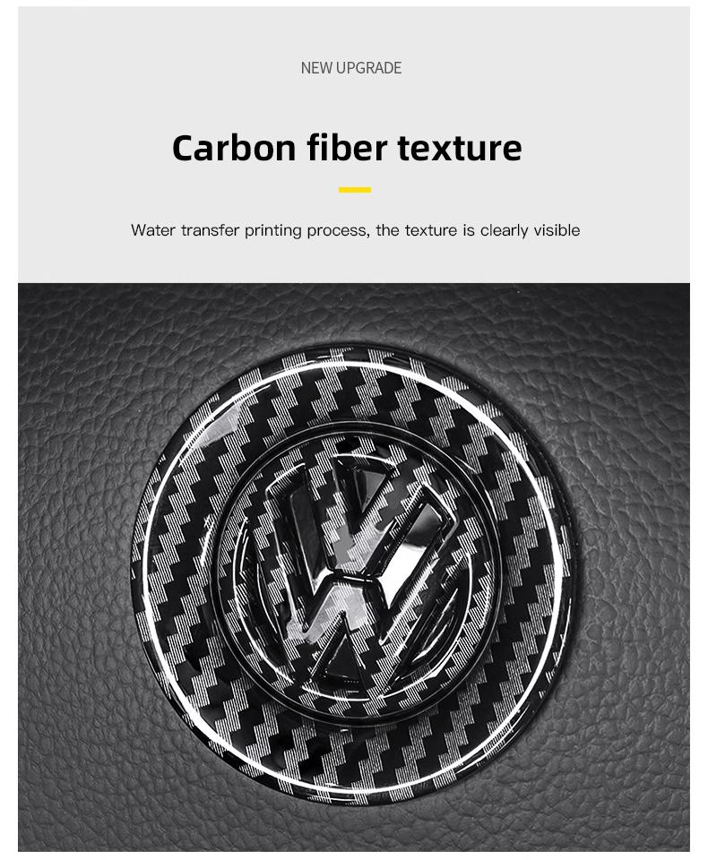 Car Steering Wheel Center Emblem ABS Logo Stickers, Sticker For Cars, Interior Accessories Ring Cover For VW Volkswagen Atlas Jetta Touareg Golf Polo GTI Taos Passat Tiguan Arteon Caddy Beetle Amarok Transporter