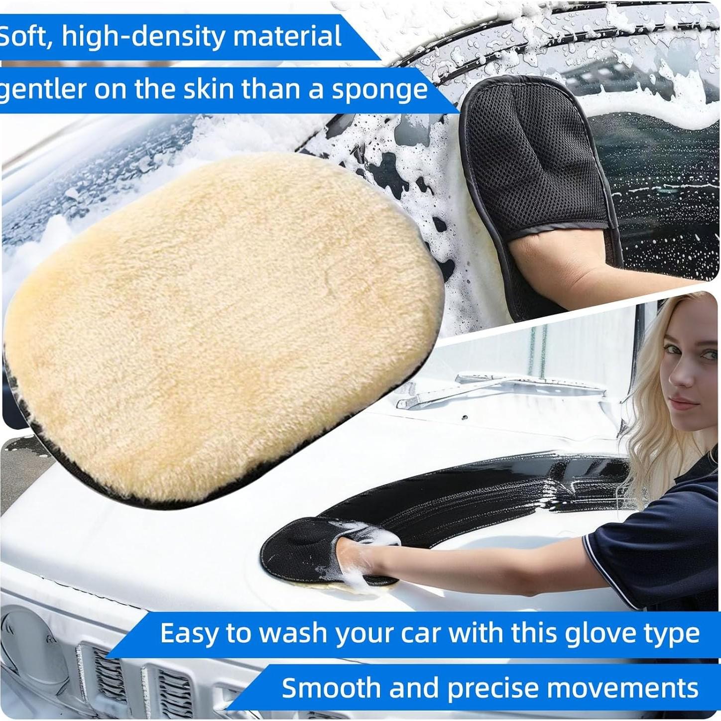Car Cleaning Woolen Glove, Thickened Single Side, Imported Bear Paw Cloth, Home Cleaning Gloves, Dusting Cloth, Mimic Wool Gloves