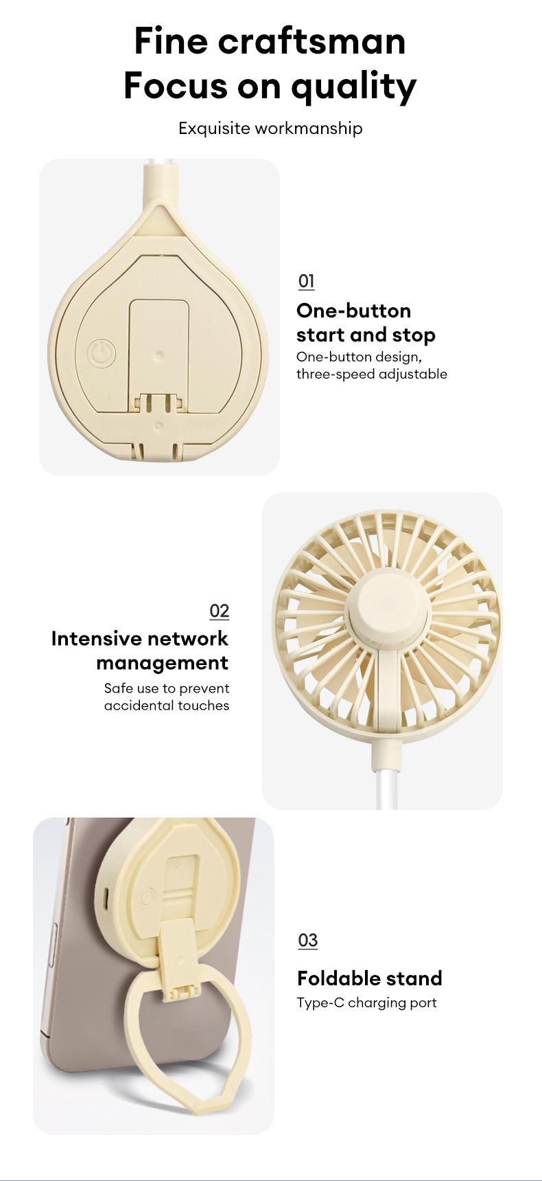 MGALL UF07 Magnetic Bracket Mini Fan – Lightweight & Portable, 360° Full-Area Air Supply, 3-Speed Instant Cooling, Adjustable Hose for Precise Airflow, Silent Operation, Handheld Air Conditioner for a Cool Summer