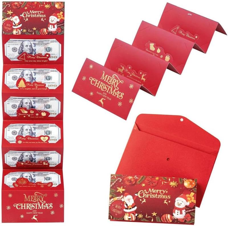 4PCS Christmas Cash Gift Envelope with CartoonGreeting Card-Creative Surprise Money ClipWallet & Unique Cash Box, Fun Holiday Gift forMen,Women & Any Recipient 4PCS Christmas Cash Gift Envelope with CartoonGreeting Card-Creative Surprise Money ClipWallet & Unique Cash Box, Fun Holiday Gift forMen,Women & Any Recipient