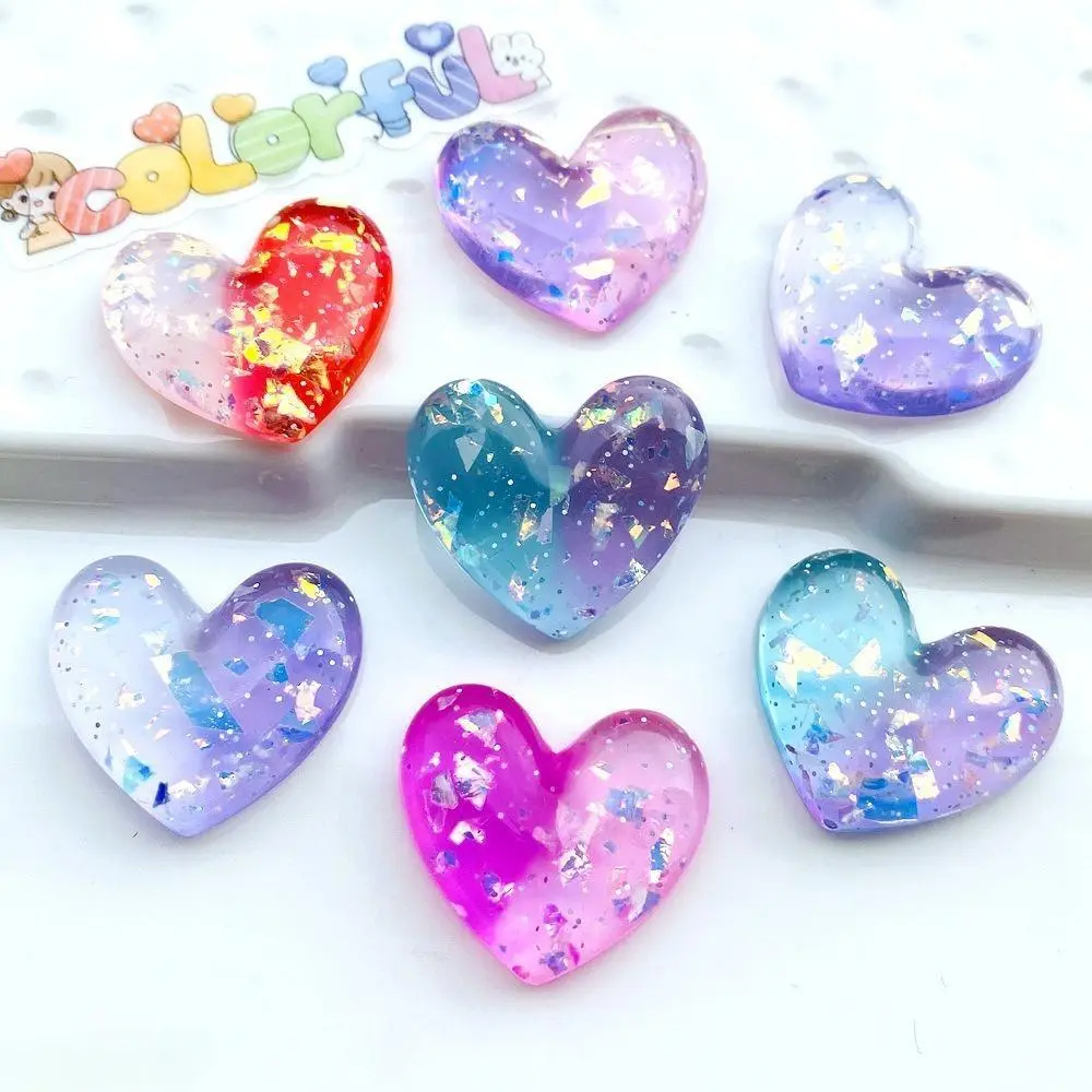 2026 New Arrival Handmade 2-Tone Translucent Gradient Resin Heart Keychains - Blank Cute Charms, Crystal Texture, Lightweight for DIY Craft Gift Making, Bag Decor Fashion Accessories