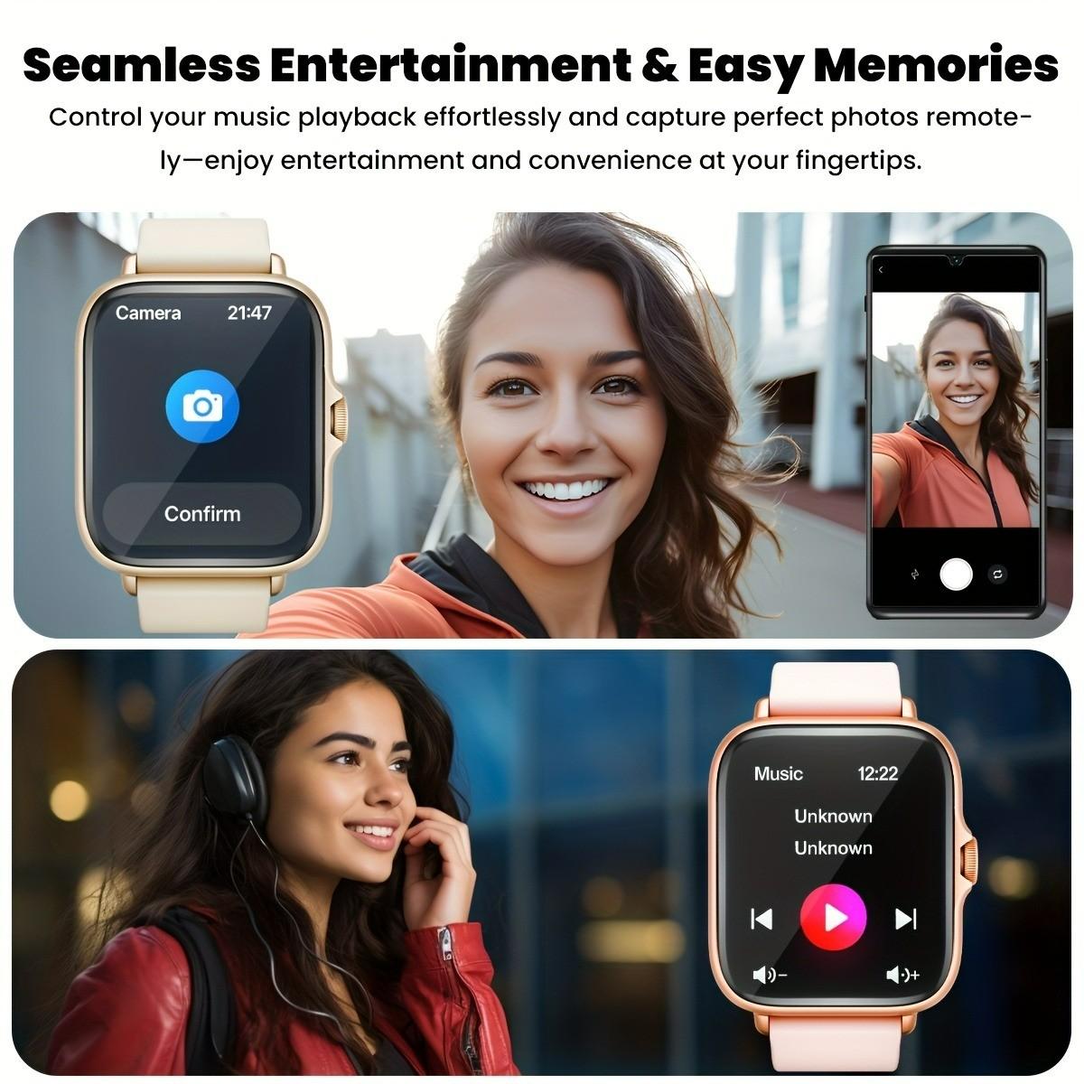 Smart Watch with Multiple Sport Modes and Customizable Faces, Elegant and Functional, Perfect Gift for Family Friends Couples