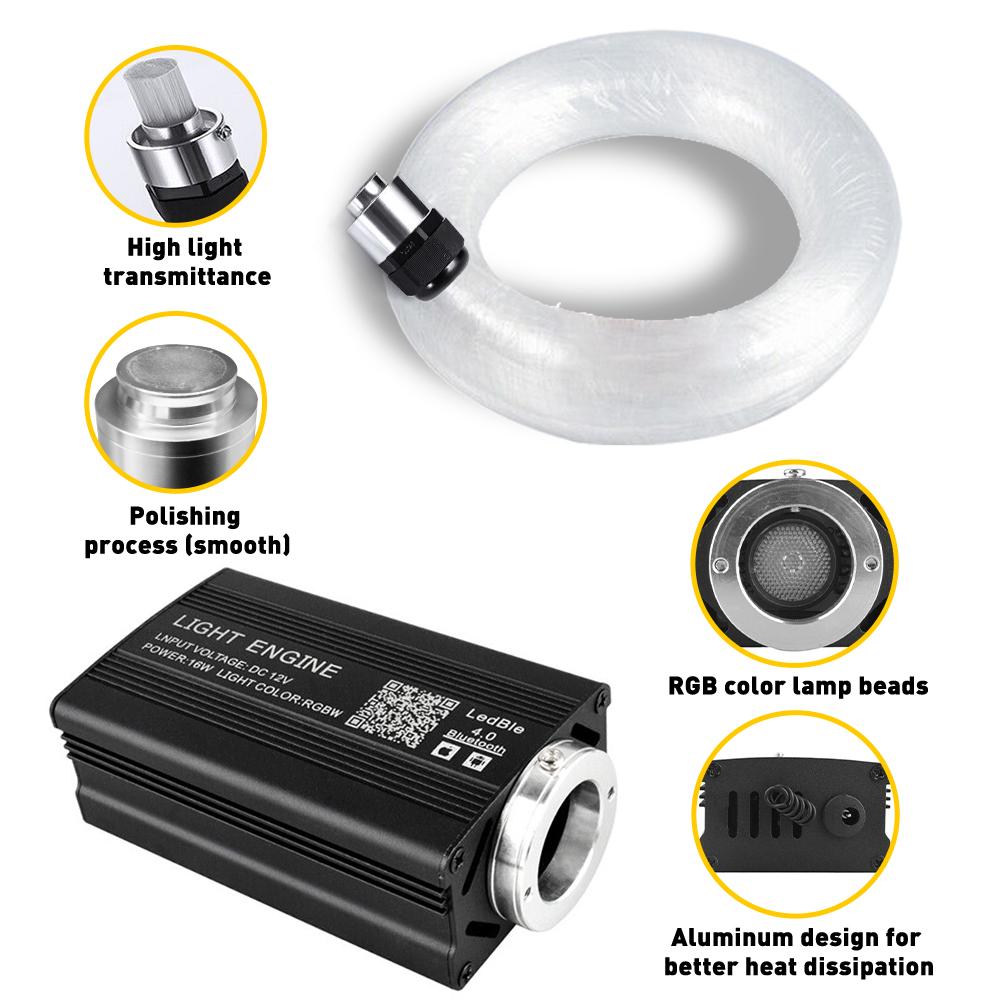 1000pcs Car Headliner Star Light kit Roof Twinkle Ceiling Light Fiber Optic EW