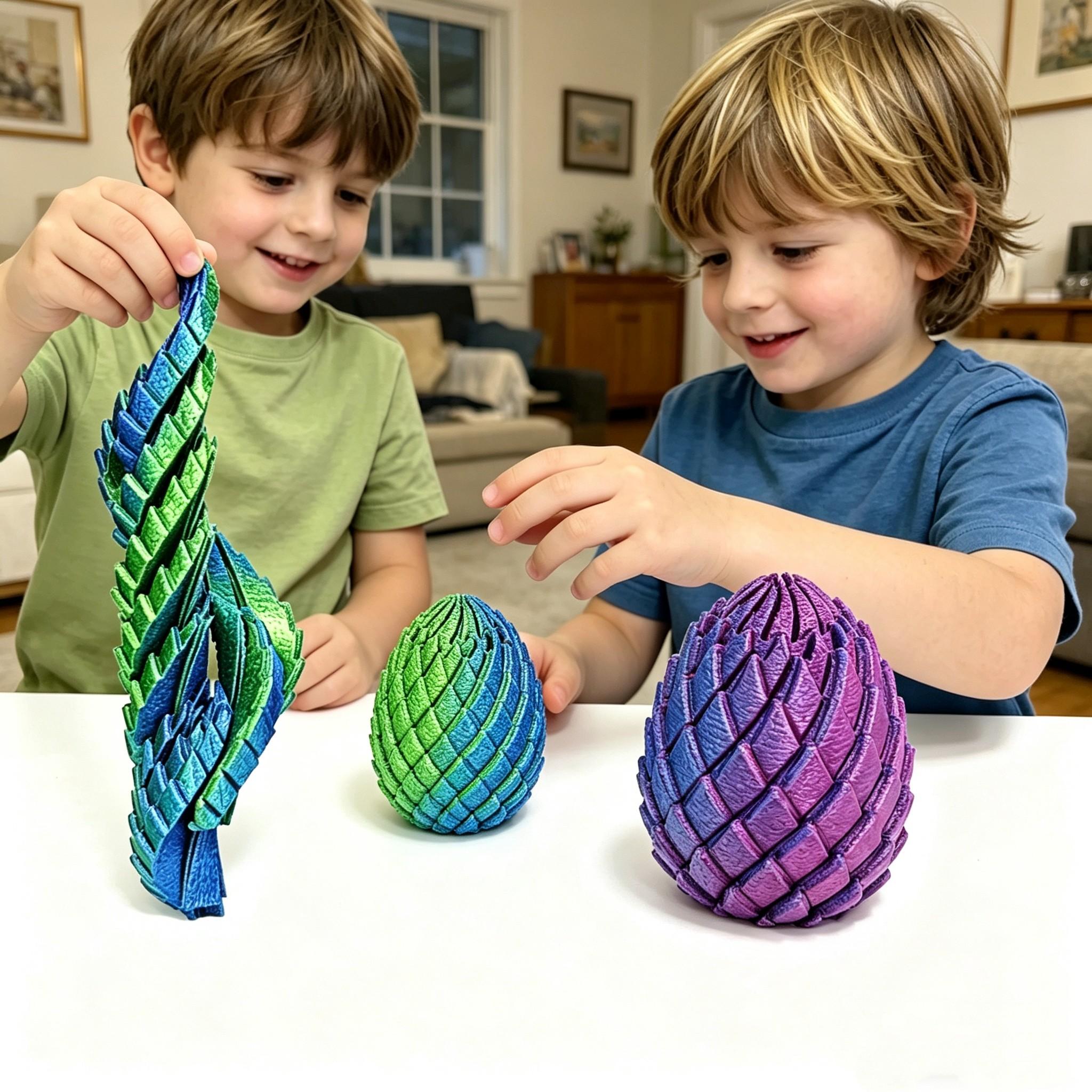 3D Printed Twist Egg, Pla Eco-Friendly Material, High Aesthetic Stress Relief Toy, Bendable and Transformable, Anxiety Relief, Gift for All Ages, Large Size, Multiple Colors Available