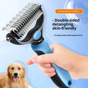 # SummerVibes # petlovers Pain-Free Dematting Undercoat Rake for Pets, Double-Sided Shedding Brush, Effective Tangles Remover Tool for Dogs & cat comb  , Reduces Loose Hair & Mats Easily