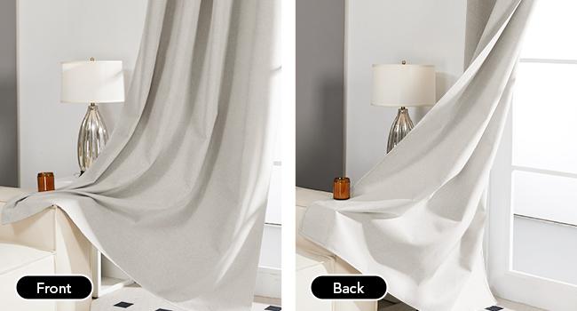 Deconovo Linen Full Blackout Curtains 2 Panels Thermal Soundproof Heavy Soft Wrinkle-Free Drapes for Bedroom Living Room