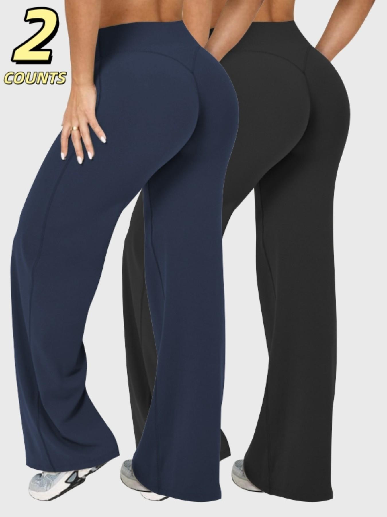 3-Pack/2PCS Women's High-Waisted Flare Leggings | Solid Color Yoga Pants | Soft & Stretchy Athletic Bottoms for Gym, Running, and Casual Wear 3-Pack/2PCS Women's High-Waisted Flare Leggings | Solid Color Yoga Pants | Soft & Stretchy Athletic Bottoms for Gym, Running, and Casual Wear
