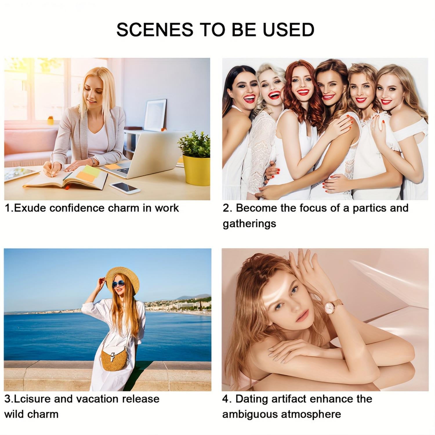 3-piece set of women's perfume, pheromone perfume, long-lasting perfume for women, portable roll-on perfume, attract him, the ideal gift for your girlfriend.