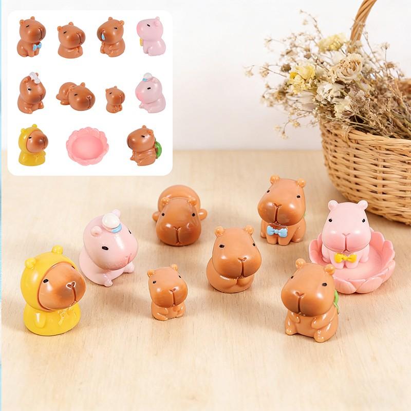 11pcs Realistic Capybara Figurines, Various Colors, Handmade Decorations, Home Entryway, TV Cabinet, Living Room, Bar, Office Desk