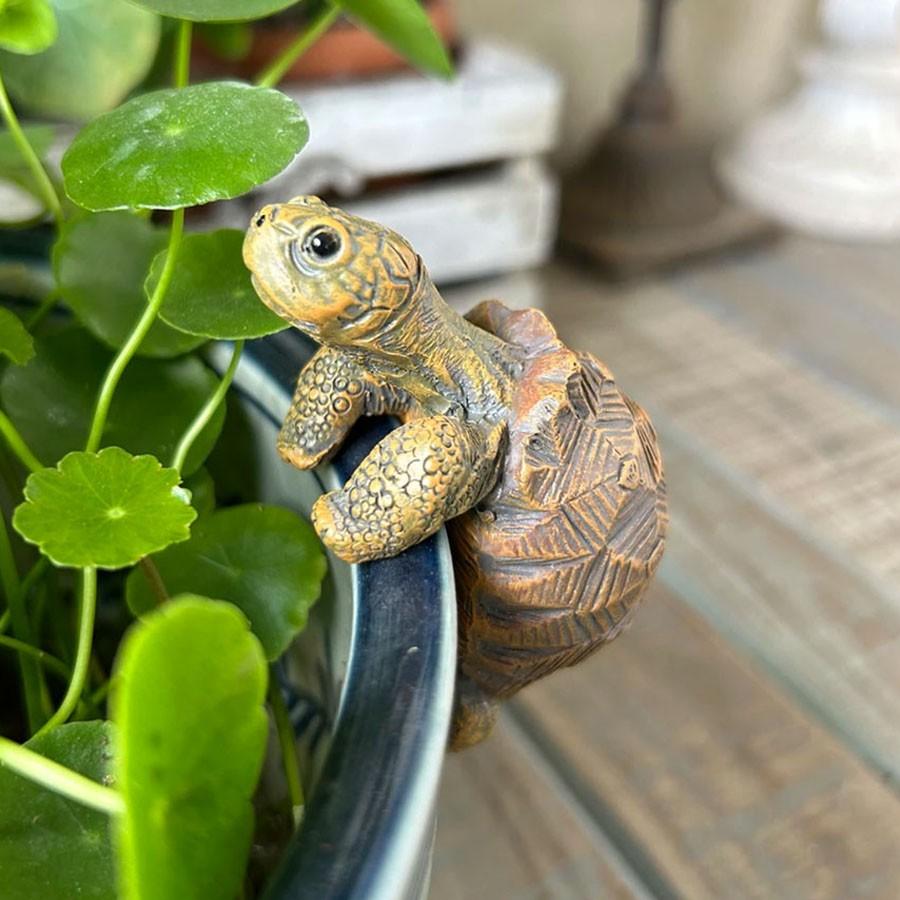 Resin Creative Craft Decorative Hanging Plant Pot for Turtle Bowls, Fish Tank & Aquatic Landscaping Decoration, Unique Aquarium Accessory