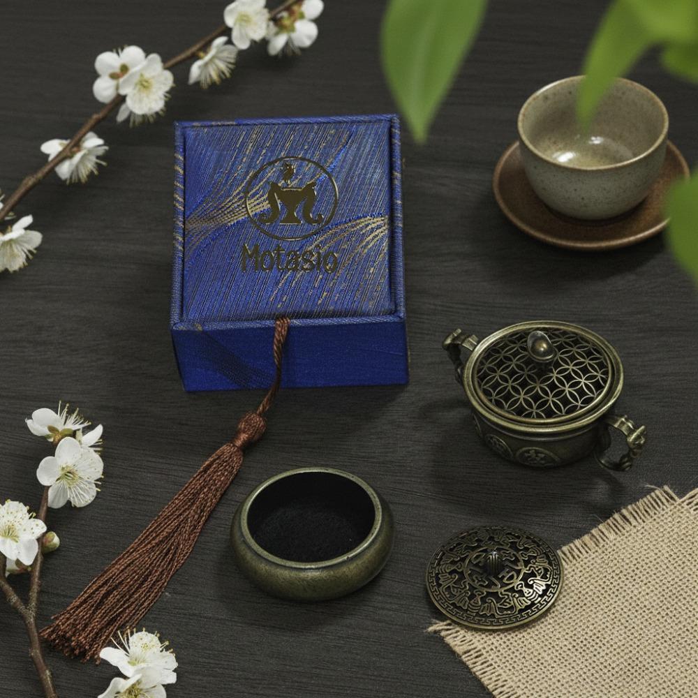 Assorted Vintage Incense Burners Miniature Ornate Metal Holders in Owl, Elephant & Teapot Designs | Desk & Home Fragrance Decor with Blue Gift Box