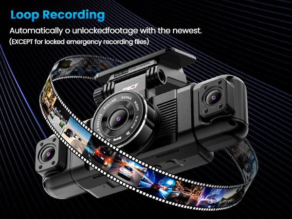 IIWEY N5 4-Channel Dash Cam 360° View 4-Way 1080P Front Rear Left Right 5G WiFi Night Vision 24h Parking Mode FREE 128GB Card Interior Dashcam Hd Driving Recorder
